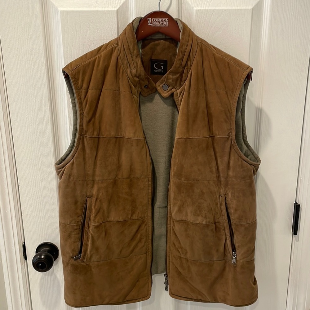 Gimo’s Quilted Suede Vest Tan Medium